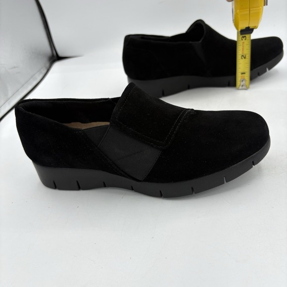 Clarks Artisan Shoes Womens Size 6 M Daelyn Monarch Black Slip on Wedge Loafer - Picture 8 of 9